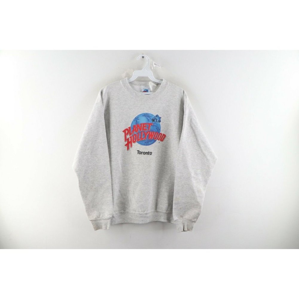Vintage 90s Planet Hollywood Medium Distressed Toronto Spell Out Sweatshirt USA